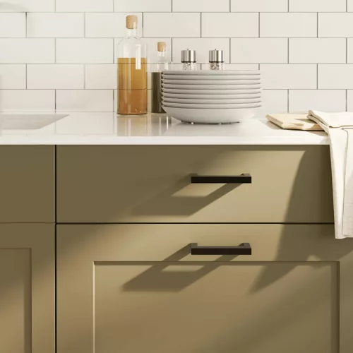  10 db fekete rozsdamentes acél szekrényfogantyú 96 mm