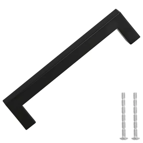  10 db fekete rozsdamentes acél szekrényfogantyú 128 mm