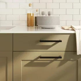  10 db fekete rozsdamentes acél szekrényfogantyú 160 mm