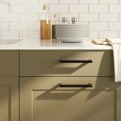  10 db fekete rozsdamentes acél szekrényfogantyú 160 mm