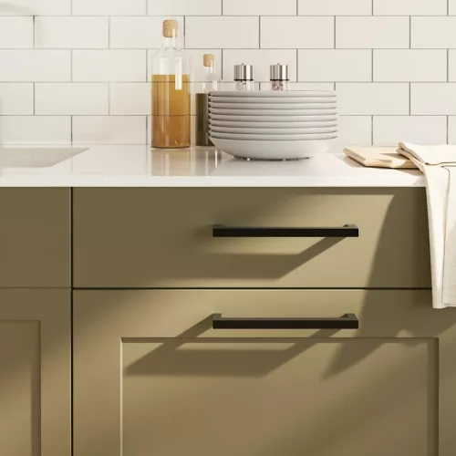  5 db fekete rozsdamentes acél szekrényfogantyú 192 mm