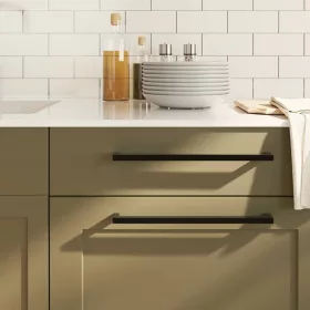  5 db fekete rozsdamentes acél szekrényfogantyú 320 mm