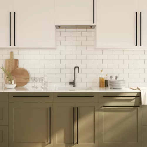  5 db fekete rozsdamentes acél szekrényfogantyú 480 mm