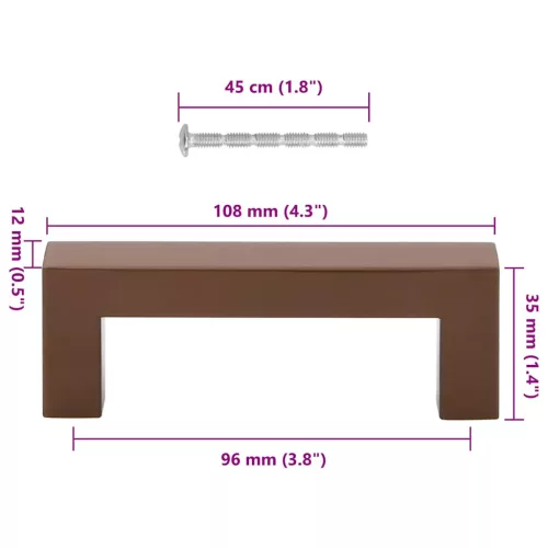  10 db bronz rozsdamentes acél szekrényfogantyú 96 mm