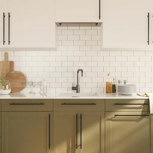  5 db fekete rozsdamentes acél szekrényfogantyú 320 mm