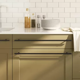  5 db fekete rozsdamentes acél szekrényfogantyú 480 mm