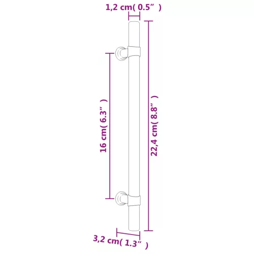  10 db bronz rozsdamentes acél szekrényfogantyú 160 mm