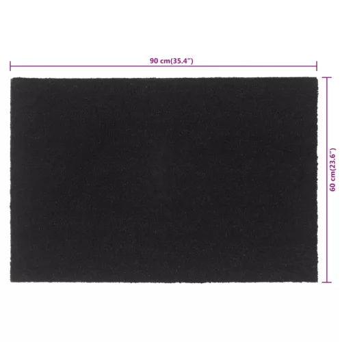  ajtószőnyeg Fekete 60x90 cm Tuftolt kókuszrostos szőnyeg