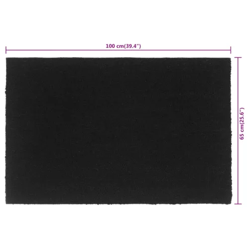  ajtószőnyeg Fekete 65x100 cm Tuftolt kókuszrostos szőnyeg
