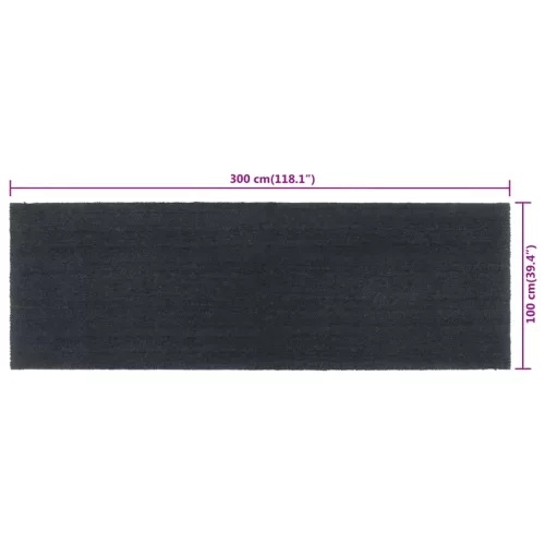  ajtószőnyeg sötétszürke 100x300 cm bojtos kókuszrost