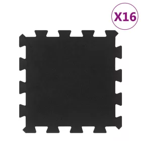  16 db fekete gumi padlólap 16 mm 30 x 30 cm
