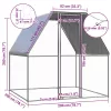  ezüst és szürke horganyzott acél tyúkketrec 2 x 2 x 2 m