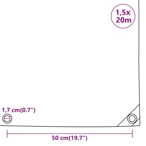  antracitszürke ponyva 1,5 x 20 m 650 g/m²