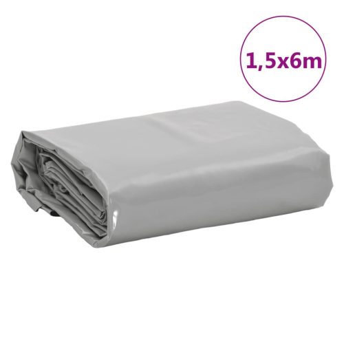  szürke ponyva 1,5 x 6 m 650 g/m²