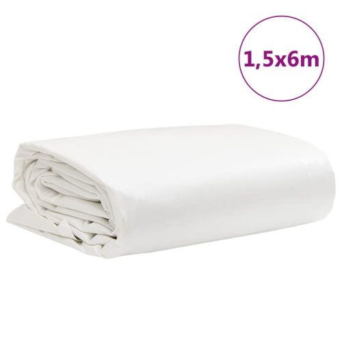  fehér ponyva 1,5 x 6 m 650 g/m²