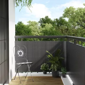  antracitszürke polyrattan erkélyparaván 400x80 cm