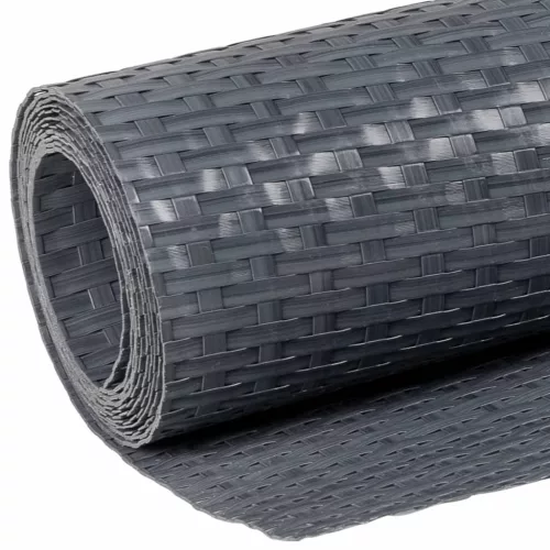  antracitszürke polyrattan erkélyparaván 600x80 cm