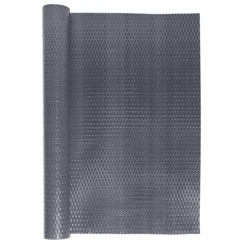  antracitszürke polyrattan erkélyparaván 600x100 cm