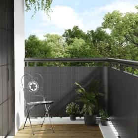  antracitszürke polyrattan erkélyparaván 1000x90 cm