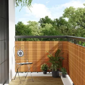  világosbarna polyrattan erkélyparaván 400x100 cm