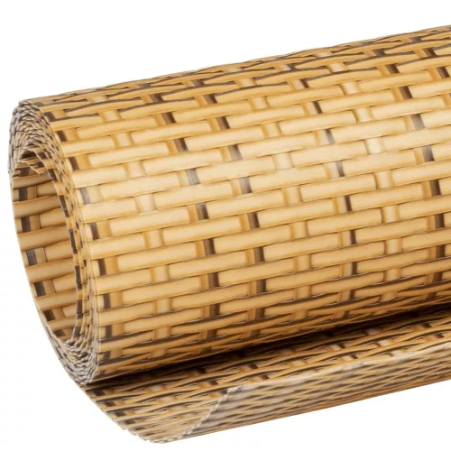  világosbarna polyrattan erkélyparaván 400x100 cm