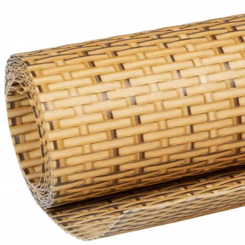  világosbarna polyrattan erkélyparaván 500x90 cm