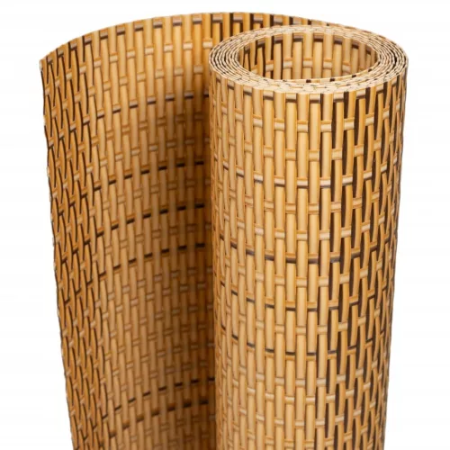  világosbarna polyrattan erkélyparaván 600x90 cm