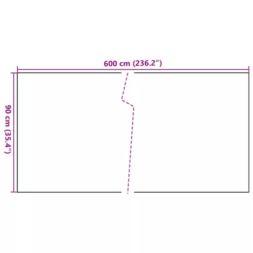  világosbarna polyrattan erkélyparaván 600x90 cm