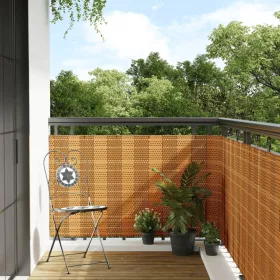  világosbarna polyrattan erkélyparaván 600x100 cm
