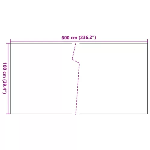  világosbarna polyrattan erkélyparaván 600x100 cm