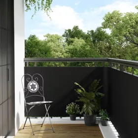  fekete polyrattan erkélyparaván 400x90 cm