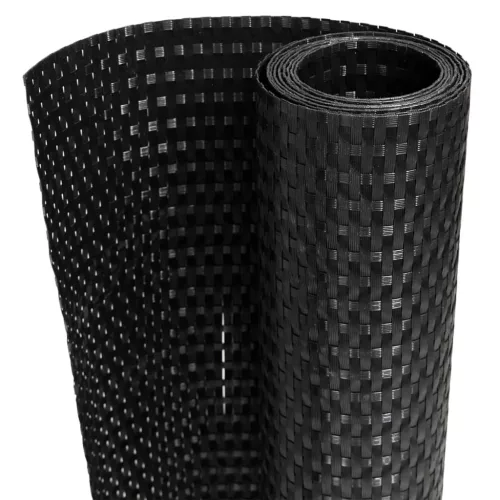  fekete polyrattan erkélyparaván 500x80 cm