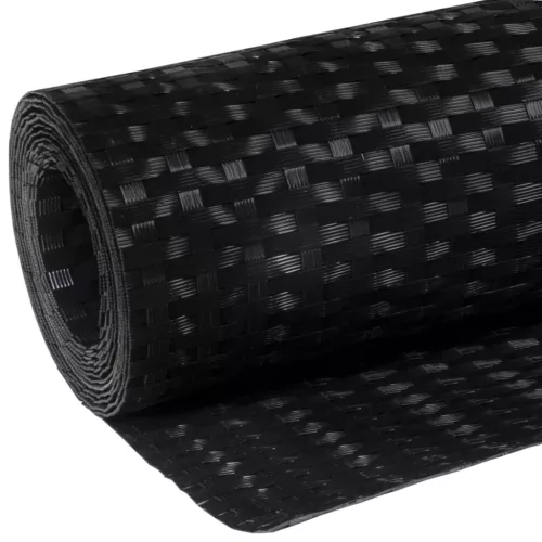  fekete polyrattan erkélyparaván 600x90 cm