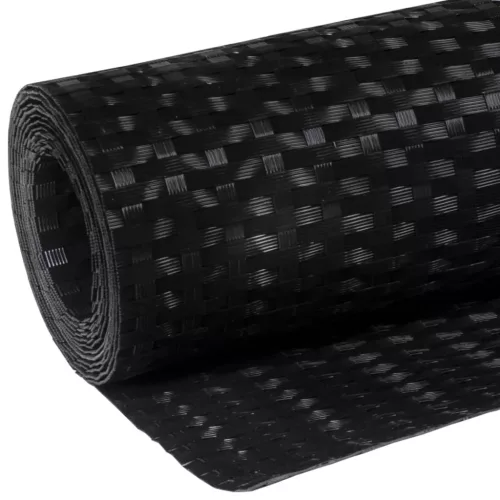  fekete polyrattan erkélyparaván 600x100 cm