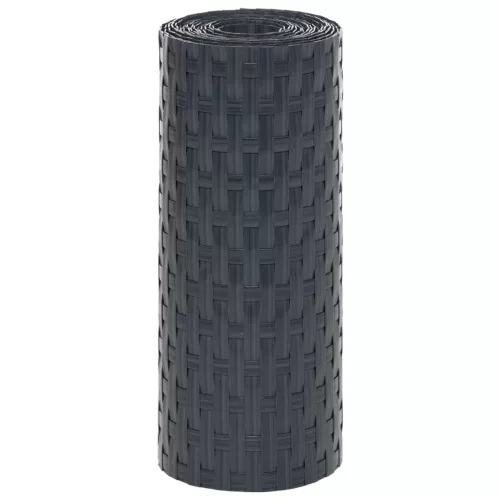  5 db antracitszürke polyrattan erkélyparaván 255 x 19 cm