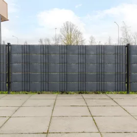    10 db antracitszürke polyrattan erkélyparaván 255 x 19 cm