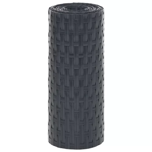  10 db antracitszürke polyrattan erkélyparaván 255 x 19 cm