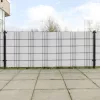  10 db fehér polyrattan erkélyparaván 255 x 19 cm