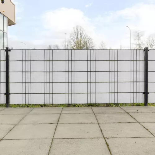  10 db fehér polyrattan erkélyparaván 255 x 19 cm