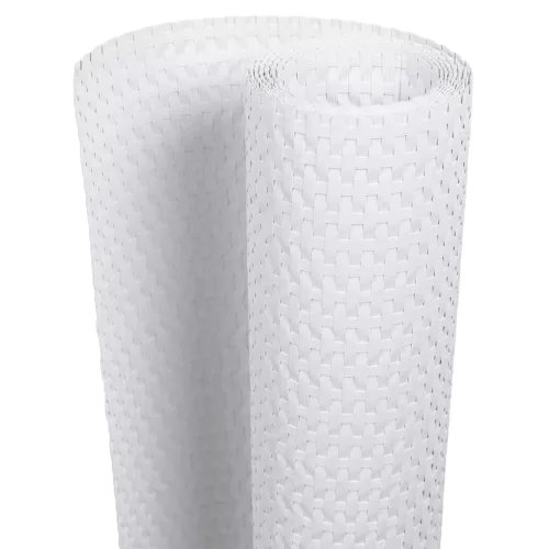  10 db fehér polyrattan erkélyparaván 255 x 19 cm