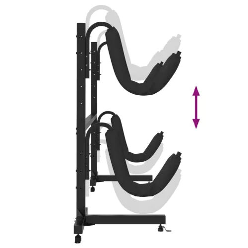  acél kajaktároló állvány 2 kajakhoz 250 x 57 x 127,5 cm