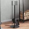  4 részes acél kandallószerszám-készlet 22 x 59 cm
