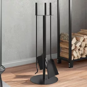  4 részes acél kandallószerszám-készlet 22 x 59 cm