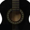 VID 8 darabos fekete klasszikus gitár kezdőkészlet 1/2 34"