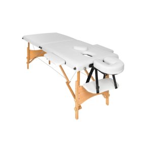 2-zone white wooden massage table