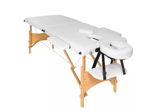 2-zone white wooden massage table