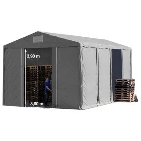   TP Vario 8x8m 4m oldalmagas raktársátor, bejárat típusa: eltolható