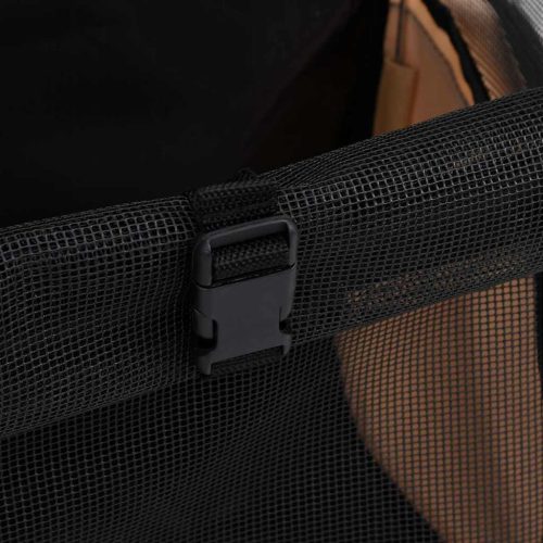 Bézs, összecsukható, többfunkciós kisállatszállító kocsi