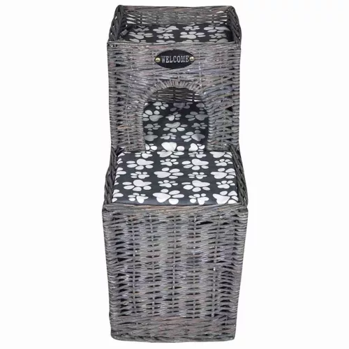 Fűzfa macskabútor kisállatház/ágy/kastély/kaparóoszlop párnával