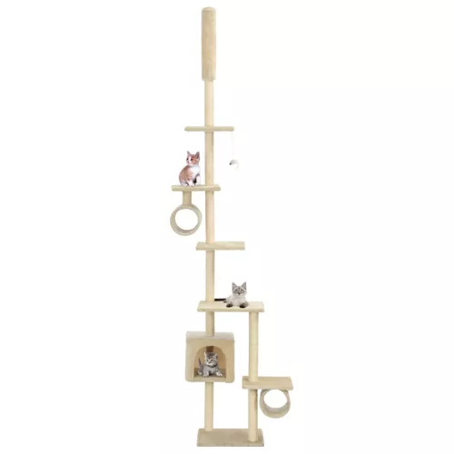  bézs macskabútor szizál kaparófákkal 260 cm